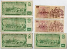 Csehszlovákia 1961. 100K (4x) + 1970. 20K + 1973. 500K (2x) + 1986. 10K (3x) T:III
Czechoslovakia 1...