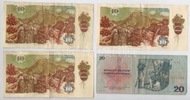 Csehszlovákia 1961. 100K (4x) + 1970. 20K + 1973. 500K (2x) + 1986. 10K (3x) T:III
Czechoslovakia 1...