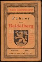 Führer durch die Universitätsstadt Heidelberg und Umgegend. Woerls Reisehandbücher. Würzburg-Wien, [1886], Leo Woerl. Hatodik kiadás. Kiadói papírkötésben, térképekkel illusztrált, német nyelven. Jó állapotban./ Paperbinding, 6th edition, in German language, in good condition.