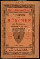 Führer durch die k. Haupt- und Reisdenzstadt München und Umgebung. Woerl's Reisehandbücher. Würzburg-Leipzig, [1896], Leo Woerl. 23. kiadás. Kiadói papírkötésben, térképekkel illusztrált, német nyelven. Jó állapotban./ Paperbinding, 23th edition, in German language, in good condition.