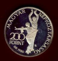 1980. 200Ft Ag "Lake Placid-Téli olimpia" piefort (vastag) T:PP Csak 3000db! R!