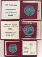 1982. 100Ft Cu-Ni "Labdarúgó Világbajnokság 1982" eredeti MNB tokban tanúsítvánnyal + 1983...