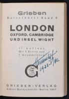 London, Oxford, Cambridge und Insel Wight. Griebens Reisebücher 9. Berlin, 1931, Albert Goldschmidt....