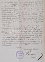 1930 Kivonat Kisbér község közgyűlési jegyzőkönyvéből, Palkovics László (1877-1933), Komárom-Eszterg...