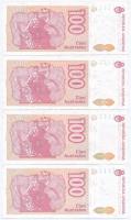 Argentína 1985-1990. 100R (4x) sorszámkövető párok T:I,I-
Argentina 1985-1990. 100 Australes (4x) s...