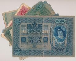 Vegyes korona tétel: 1912. 100K (3x) piros "DEUTSCHÖSTERREICH" felülbélyegzéssel + 1914. 5...