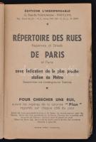 Répertoire des Rues de Paris avec Indication de la plus procjhe station du Métro. Repertory of Stree...