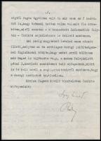 1921 Ráday Gedeon (1872-1937) belügyminiszter (1921) levele  Palkovics László (1877-1933) Esztergom ...