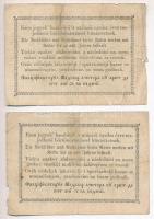 1849. 15kr + 30kr "Kossuth bankó" T:III,III-