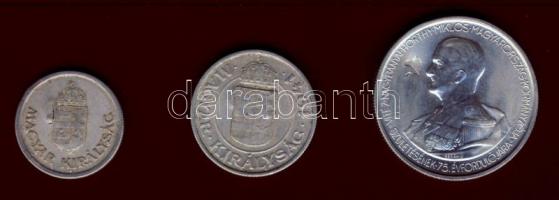 1941-43. 1P + 2P hamis "koronás-címer" ellenjeggyel + 5P hamis "sarló-kalapács" ...