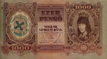 1936-1941-1943. 10P (2x) + 20P (2x) + 1000P (1x) hamis? zöld kerületi pártvezető-nyilaskereszt-Kősze...