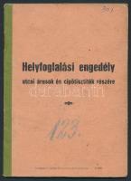 1945-1947 Helyfogalalási engedély, fényképpel, pecséttel, aláírásokkal.