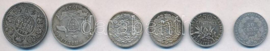 Franciaország 1895A 50c Ag + 1910. 50c Ag + Hollandia 1941-1945. 25c Ag "Vilhelmina" (2x) ...