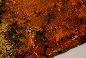 Konfár Gyula  (1933- 2008): Leány portré. Olaj, farost, jelzett, 80×60 cm