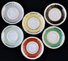 Jelzett német hiányos mokkás készlet, matricás, kopott