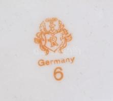 Jelzett német hiányos mokkás készlet, matricás, kopott