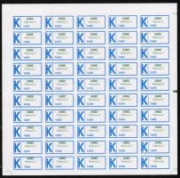 2 db 50-es teljes ív K-ragjegy (Velence 2, Pásztó 1) + 1 db 50-es teljes ív Ajánlási ragjegy (Dunaújváros 1)