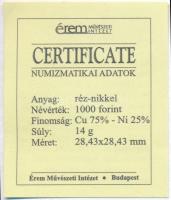 2009. 1000Ft Cu-Ni "Bánki Donát, a Bánki-féle vízturbina feltalálója" tanúsítvánnyal, tokb...