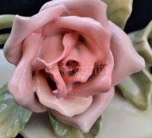 Ens rózsa, kézzel festett, jelzett, apró kopásnyomokkal, m: 7 cm