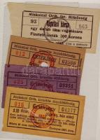 1924-1930. 4db klf "Miskolczi Orth. Izraelita Hitközség" értékjegy
