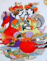 Rosenthal Golden Orient dísztál, matricás, jelzett, apró kopásnyomokkal, díszdobozban, d: 16,5 cm