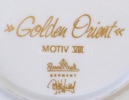 Rosenthal Golden Orient dísztál, matricás, jelzett, apró kopásnyomokkal, díszdobozban, d: 16,5 cm