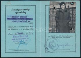 1943 Weiss Manfred Acél- és Fémművei Rt. dolgozójának személyazonossági igazolványa, fotóval, pecsét...