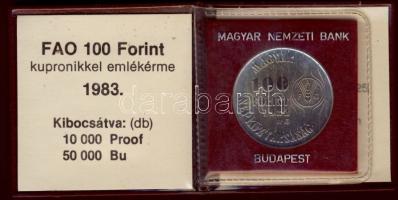 1983. 100Ft "FAO" T:BU Eredeti dísztokban, tanúsítvánnyal!
