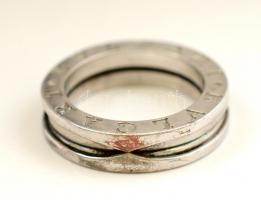 Ezüst(Ag) Bulgari gyűrű, jelzett, méret: 54, nettó: 7,1 g