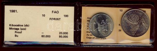 1981. 10Ft + 100Ft "FAO" T:BU Eredeti dísztokban, tanúsítvánnyal!