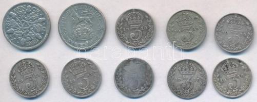 Nagy-Britannia 1883. 3p Ag "Viktória" + 1915. 3p Ag "V. György" + 1917. 3p Ag &q...