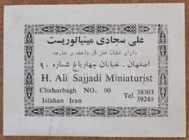 H. Ali Sajjadi (?-?): A Naqsh-e jahân tér látképe, Iszfahán, jelenetes iráni miniatúra, csont, hátol...