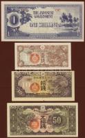 Kína + ázsiai megsz. területek/japán megszállás 1940-es évek 8db bankjegy T:I,I-