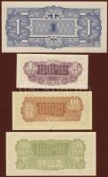 Kína + ázsiai megsz. területek/japán megszállás 1940-es évek 8db bankjegy T:I,I-