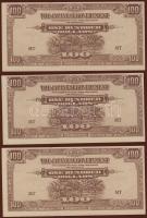 Kína + ázsiai megsz. területek/japán megszállás 1940-es évek 8db bankjegy T:I,I-