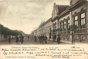 Nagykároly, Carei; Kölcsey utca, M. kir. Posta, Csókás László kiadása / street, post office (EK)