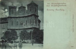 Pozsony, Pressburg, Bratislava; Szentháromság templom / church (ragasztónyom / gluemark)