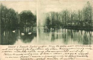 Szatmárnémeti, Satu Mare; Kossuth kert, tó, Lövy Miksa kiadása / garden, lake (EK)