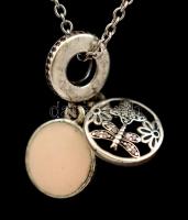 Ezüst(Ag) lánc, jelzés nélkül, h: 36 cm, ezüst(Ag) függővel, jelzett, bruttó: 4,8 g