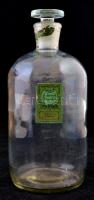 Régi levendulás üveg, dugóval, kis csorbákkal, m: 23 cm