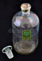 Régi levendulás üveg, dugóval, kis csorbákkal, m: 23 cm