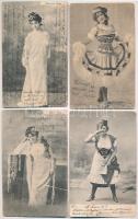 6 db RÉGI 1900-as évek elejei magyar színésznős képeslap, vegyes minőség / 6 pre-1945 Hungarian actresses, mixed quality