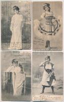 6 db RÉGI 1900-as évek elejei magyar színésznős képeslap, vegyes minőség / 6 pre-1945 Hungarian actresses, mixed quality