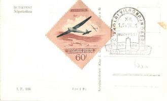 Budapest XIV. Népstadion, Képzőművészeti Alap, '1954 Főiskolai Világbajnokság' So. Stpl. (...