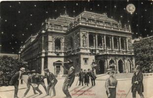 Budapest VI. Opera, éjjel, részeges montázslap (EK)