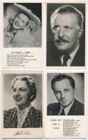 17 db RÉGI motívumlap, magyar színészek és színésznők, Páger, Szilassy, Bulla, Perényi / 17 pre-1945 motive cards, Hungarian actors and actresses