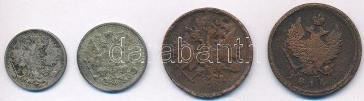 Orosz Birodalom 1814. 2k Cu + 1866. 2k Cu + 1914. 15k Ag + 1914. 20k Ag T:2-3- ü.
Russian Empire 18...