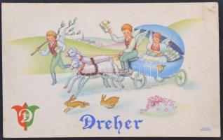 cca 1930 Dreher reklám, Klösz Coloroffset, 11x18 cm.