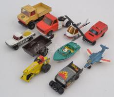 cca 1973-1981 8 db különféle játékautó és egyéb jármű, nagyrészt Matchbox