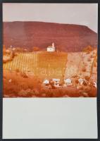 cca 1970 Szigliget, háttérben a Badacsony, Kozák Albert, MTI fotó, a hátoldalán feliratozva, 12x9 cm.